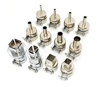 Lot de 12 buses de pistolet thermique en acier pour station de soudure à air chaud 850, accessoires de réparation de petites pointes de pistolet à air chaud résistantes à la chaleur de 2,2 cm