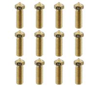 Lot de 12 buses volcaniques V6 0,4 mm, filetage M6, buse volcanique compatible avec Artillery Genius, Sidewinder X1, X2, Anycubic Vyper, Anycubic Kobra Plus, Kobra Max filament 1,75 mm
