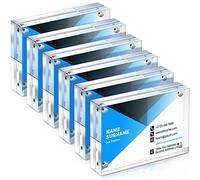 Lot de 12 cadres de cartes de visite en acrylique transparent double face - 20 mm d'épaisseur - Sans cadre - Pour l'école, la maison, le bureau