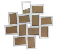 Lot de 12 cadres photo de 10,2 x 15,2 cm en MDF à assembler, faciles à assembler, onglets rotatifs simples pour changer de photo, décoration d'intérieur pour souvenirs de famille (blanc)