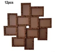 Lot de 12 cadres photo de collage de 10,2 x 15,2 cm avec structure en MDF robuste, onglets arrière rotatifs pour remplacement de photo et étapes d'assemblage numérotées simples pour une installation
