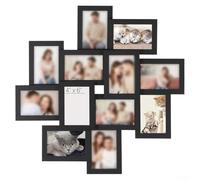 Lot de 12 cadres photo de collage de 10 x 15 cm avec onglets rotatifs pour un remplacement facile des photos et construction en MDF pour un affichage durable de la mémoire (noir)