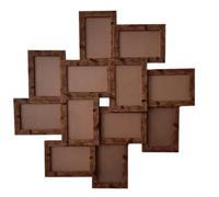 Lot de 12 cadres photo de collage de 10 x 15 cm avec onglets rotatifs pour un remplacement facile des photos et construction en MDF pour un affichage durable de la mémoire (grain de bois de palme)