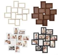 Lot de 12 cadres photo multicouches de 10,2 x 15,2 cm avec construction en contreplaqué pour une mémoire à long terme (noir)