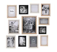Lot de 12 Cadres Photo ""Vues"" 27cm Naturel & Noir