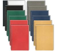 Lot de 12 Cahier Spirale A5, 21x14,5cm 60 Feuilles Lignée Couverture Kraft Colorée Vierge Carnet Spirale A5 Carnet de Notes pour Femmes Adolescentes En écrivant Prendre des Notes École Bureaule Cadeau