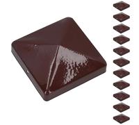 Lot de 12 capuchons de protection en métal pour poteaux de clôture 100 mm x 100 mm Marron