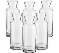 Lot de 12 carafe à vin, broc en verre transparent, pichet à eau, à boisson, capacité 0.36 L - Diamètre 6.3 x Hauteur 17.2 cm- JUANIO - Transparent G