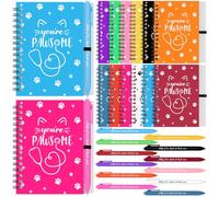 Lot de 12 carnets de notes Vet Tech W n vrac avec stylos à bille Motif | Cadeau de remerciement vétérinaire pour médecin, infirmière, amoureux des animaux, assistant, collègue, bureau, école