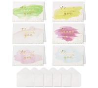 Lot de 12 cartes de remerciement aquarelle avec enveloppes pour mariage, remise de diplôme, enseignant, famille