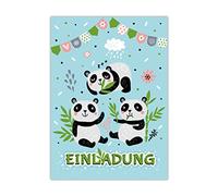 Lot de 12 cartes d'invitation pour anniversaire d'enfant Motif panda