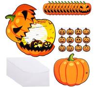 Lot de 12 Cartes D'invitation pour Halloween,Cartes D'invitation D'Halloween pour Enfants, Invitations Effrayantes à la Fête D'Halloween avec Enveloppes et Autocollants