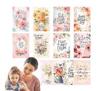 Lot de 12 cartes postales de vœux pour la fête des mères - Cartes en papier sincères pour exprimer l'appréciation et la gratitude pour maman, belle-mère, grand-mère