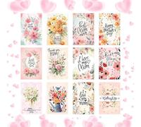 Lot de 12 cartes postales de vœux pour la fête des mères - Cartes en papier sincères - Souvenir pour belle-mère, maman, grand-mère