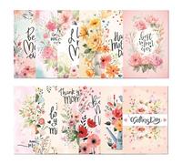 Lot de 12 cartes postales pour la fête des mères pour envoyer des vœux chaleureux, cadeaux faits à la main, cartes de vœux pour mère et grands-mères, cartes de vœux pour maman