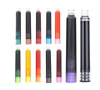Lot de 12 cartouches de recharge pour stylo plume - Recharge d'encre de calligraphie, encre d'écriture lisse | Ensemble de couleurs vives sans carbone pour papeterie artistique