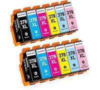Lot de 12 cartouches d'encre 378XL compatibles avec Epson 378 XL pour Expression Photo XP-8700 XP-8500 XP-8505 XP-8600 XP-8605 XP8700 XP8500 XP8505 XP8600 XP8605