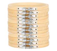 Lot de 12 cerceaux de broderie, faciles à assembler, taille compacte, fournitures de couture, cercle de bambou de 13 cm, bambou pour couture, soie, peinture, broderie
