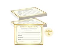 Lot de 12 certificats d'authenticité 12,7 x 17,8 cm - Certificats en feuille d'or pour évaluations et cadeaux d'œuvres d'art pour artistes et artisans avec autocollant de 3,8 cm