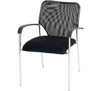 Lot de 12 chaises de conférence / visiteur Tulsa, empilable, tissu siège noir, dossier noir