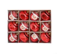 Lot de 12 charmantes boules de Noël de 6 cm à suspendre pour arbres, couronnes et événements festifs tout au long de l'année (C)