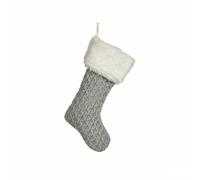 Lot de 12 Chaussettes de Noël Grises en Tissu 28 x 4 x 46 cm