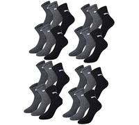 Lot de 12 chaussettes de sport Puma - Courtes - Avec semelle, Mixte, anthracite / grau 207, 43-46