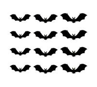 Lot de 12 chauves-souris suspendues pour Halloween Luminaires dans les yeux sombres Chauve-souris volantes pour l'extérieur et l'intérieur Décoration de nuit