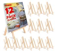 Lot de 12 Chevalet en Bois, 30x17cm Petit Chevalet de Table, Pliable et Portable, Exposition de Peintures, Parfait pour Soutenir des Cadres, Planchettes Légères, Petites Toiles, Photos