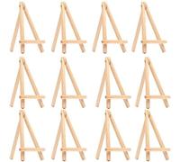 Lot de 12 chevalets en bois de 15 cm - Marque-place ou support pour menu de mariage, mini chevalet pour peintures et projets créatifs