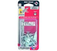 Lot de 12 chevilles et vis à clouer RED HEAD, Diam.4 x L.50 mm G