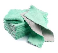 Lot de 12 Chiffons 25 X 25 cm, Torchon Microfibre Vaisselle Super Absorbants et Réutilisables, Microfibre Menage Lavable et Séchage Rapide Torchon pour le Nettoyage de la Cuisine, Voiture, Vitres