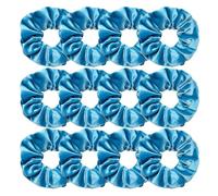 Lot de 12 chouchous en velours for femmes et filles, élastiques à cheveux, blancs, noirs, bleus, verts, violets, rouges roses(SKY BLUE)