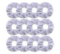 Lot de 12 chouchous en velours for femmes et filles, élastiques à cheveux, blancs, noirs, bleus, verts, violets, rouges roses pour Filles Femmes(WHITE)