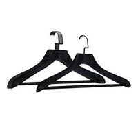 Vivezen - Lot de 12 cintres 44.5 cm pour Manteau Adulte Premium avec Crochet pivotant à 360° - Noir