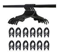 Lot de 12 cintres de voyage noirs - Cintres pliables et portables Accessoires de voyage pliables
