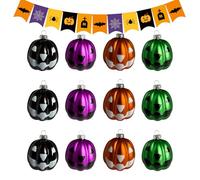 Lot de 12 citrouilles décoratives d'Halloween - Boule de citrouilles - Décorations de Noël - Petits pendentifs d'arbre pour festival d'automne - Pour les événements de fête de vacances, le carnaval
