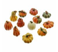 Lot de 12 citrouilles décoratives en Terre Cuite