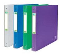 Lot de 12 Classeur 4 anneaux 15mm 2nd LIFE en polypropylène 5/10. Dos 2cm, format A4. Coloris assortis G