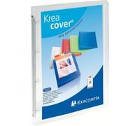 Lot de 12 Classeur Kreacover A4, 4 anneaux 15mm, polypro, 1 face personnalisable, coloris blanc translucide