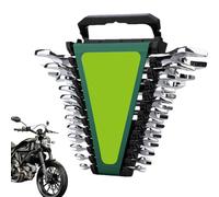 Lot de 12 clés mixtes métriques - Tailles métriques de 6 à 32 mm - Avec étagère de rangement