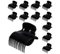 Lot de 12 clips chauffants plastique pour bigoudis noirs