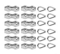 Lot de 12 clips de corde et cosses en acier inoxydable 304 pour connexions sécurisées (M5)