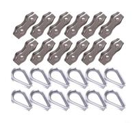 Lot de 12 clips de corde et cosses en acier inoxydable 304 pour des connexions sécurisées (M quatre)
