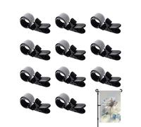 Lot de 12 clips de support de drapeau de jardin - Accessoires coupe-vent avec dispositif de serrage réglable - Pour l'intérieur et l'extérieur