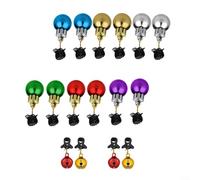Lot de 12 cloches lumineuses de Noël pour barbe, boules colorées pour petits amis, frères, pères, hommes (B)