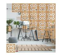 Lot de 12 cloisons de séparation élégantes à suspendre - 29 x 29 cm - Panneaux en bois et plastique - Décoration d'intérieur moderne pour balcon - Polyvalents - Solutions de décoration d'intérieur à