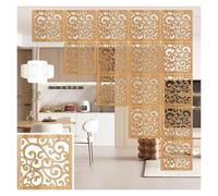 Lot de 12 cloisons de séparation en bois et plastique imperméables - 29 x 29 cm - Paravent semi-intimité à suspendre pour décoration d'intérieur élégante - Naturel - Idéal pour les espaces de vie