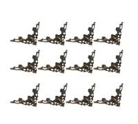 Lot de 12 coins décoratifs en fer pour améliorer l'apparence de vos boîtes en bois avec des protections de bords de style vintage (bronze)