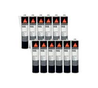 Lot de 12 colles de vitrage SIKA Sikaflex 555 - Noir - 300ml